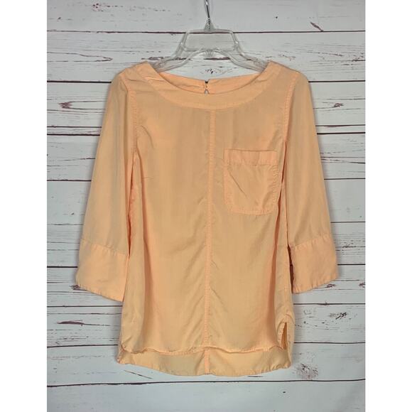 Soft Surroundings Women's XS Extra Small Peach Tencel 3/4 Sleeves Spring Top - Picture 1 of 11